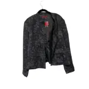 Joni B Floral Grey and Black Jacket Extra Large (XL) NWT