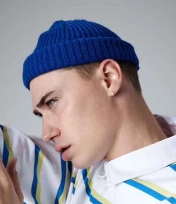 Beechfield Trawler Beanie Ribbed Knit Retro Cuffed Design Casual Winter Fashion