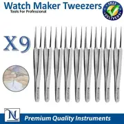Professional Antistatic Tweezers Thumb Forceps Jewellery Repairing Tweezers 9pcs