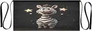 [Joitme] Cute Zebra Black Apron for Women, Short Apron with Pockets, Serving Aprons for Waitresses, Cute Zebra Black