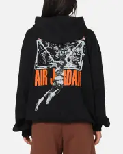 [JORDAN] Jordan Brooklyn Shattered Back Board Oversized Pullover Hoodie Black - Size XL XL Black