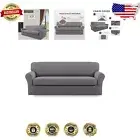 Elastic Bottom Microfiber Sofa Cover - Sturdy, Easy-to-Install 2-Piece Set