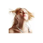 Wireless bluetooth Neckband Earphone Shocking Magnetic Adsorption Stereo Sport Headphone with Mic-WHITE