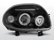 Headlights for Renault CLIO 2 II 98-01 Angel Eyes Black WorldWide Free Shipping