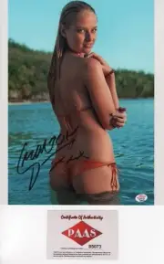 GENEVIEVE MORTON SOUTH AFRICAN SUPER-MODEL SIGNED STUNNING BIKINI PHOTO PAAS