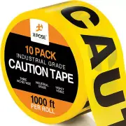 Yellow Caution Tape-1000 Ft x 3" -Barricade Tape, Crime Scene Barrier 10pk