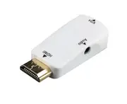 HW2208 Mini 1080P HDMI-compatible to VGA Audio Adapter Converter for PC Laptop DVD Desktop - White