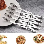 Maaua 5 Wheel Pastry Cutter Upgraded - Expandable Telescopic Pizza Slicer Multi-Round Lace Pattern Baking Dough Divider Roller for Pizza, Bread and Cakes, Silver