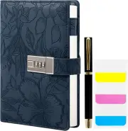 Diary with Lock Women, 3D Embossed Journal with Lock, 224 Pages Wide Lined Note