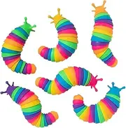 Fun Express Mini Rainbow Fidget Slugs, 12 Pieces