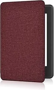 Case Compatible with Kindle Paperwhite 6.8" (11th Generation 2021) Case Cover with Hand Strap Magnetic Cover Shell Smart Fabric Light (Wine)