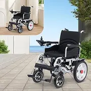 Folding Electric Wheelchairs for Adults, 20 Miles Lightweight All Terrain Motorized Wheelchair,Portable Dual Motorized Power Wheelchairs, Compact Size Electric Wheelchair -Travel Size