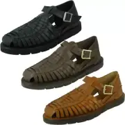 Leather Collection Mens Weaved Sandals - A0R051
