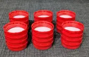 Lot of 24, 38mm Screw Caps-Red Milk/Water Jug Caps-Tamper-evident -FOAM LINER
