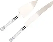 ABOOFAN 2 Sets Cake Knife Set Birthday Party Decorations Pie Servers Pizza Cakes Cutter Cake Decorating Supplies Cake Spatula Pie Knife Wedding Server Utensils Acrylic Silver