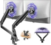 HEYMIX Dual Monitor Stand, Adjustable Computer Monitor Arm Gas Spring Swivel Dual Monitor Mount, Dual Arm Gas VESA Monitor Stand for 13“-32‘’ LED/LCD Gaming Monitors up to 9kg with 2-Grommet Mounting