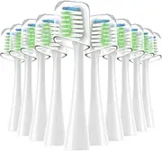 Earouth Compatible Smile Bright Platinum Sonic Electric Toothbrush Replacement Heads, 10 Pack, White
