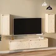 Wall Cabinets 2 pcs 30x30x80 cm Solid Wood Pine,Modern Pine Wood Wall Cabinet with Shelves for Home Decor and Organization Wall Shelves, Home Decor