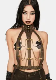 [Devil Fashion] Vegan Leather Chain Harness