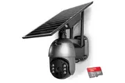 Elinz 4G LTE Cellular Security Camera 3MP 2K Resolution PTZ Outdoor IP65 Solar Battery Powered CCTV 32GB