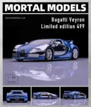 1:64 Mortal Bugatti Veyron Super Sport Diecast Car Models Detachable Back Cover