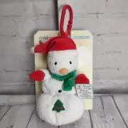 7.5" Carters Child of Mine Musical Light Up Plush Snowman w/ Clip SILENT NIGHT
