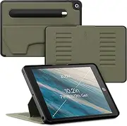 ZUGU iPad 10.2 Case for iPad 7th / 8th / 9th Generation (2019/2020 / 2021) iPad Slim Protective Cover - Apple Pencil Holder - Convenient 8-Angle Magnetic Stand & Auto Sleep/Wake [10.2 inch, Olive]