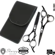 Black 6.5" Hairdressing Scissors Barber SaloN Hair scissors Set & Pouch