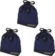 N3567703 Small Cup Bag (with Name Tag) Deep Navy, Set of 3, Girls, Boys, Stylish, for Children, Drawstring Bag, Cup Bag, Small Nursery School, Cup, Kindergarten