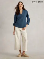 White Stuff Blue Annie Double Cotton Cloth Shirt (W30543) | $104