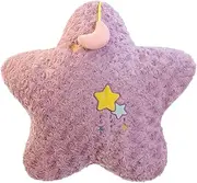 Star Pillow, Decorative Star Moon Nursery Pillow, Cute Room Decor, 50 cm/19 inches, Plush Star Pillow, Creative Star Moon Plush Pillows, Bedside, Sofa, Chair Decor, Yellow/Purple