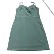 She + Sky Light Teal Blue Fitted Size Large Blue Dress Spaghetti Straps NWT