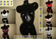 MANNEQUIN WOMAN'S "VENUS" CURVED BLACK TORSO Clothing Show Demonstration #2