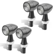 Turn Signal Indicator 4Pcs Amber Front Rear Left Right LED Bullet Turn Signal Light Blinker for Bobber Cafe Racer Motorcycle Street Bike