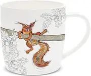 Lesser & Pavey British Designed Barrel Coffee Mug | Ceramic Coffee Mugs for Home or Work | Large Mugs for Hot Drinks | Sammy Squirrel Tea and Coffee Cups - Bug Art