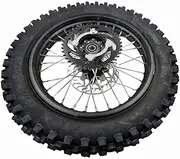 ZTDZZH 10 "Rear Wheel Rim Tire Assembly for Dirt Bike 80/100-10 15mm axle Rear Wheel Rim Tire Fits 50cc-125cc dirt bike TTR SSR CRF Apollo Includes brake disc and sprocket