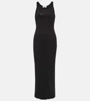 [Blumarine] Blumarine Logo cotton-blend maxi dress AU 8 black