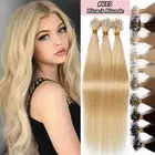 Micro Ring Loop Remy Human Hair Extensions Real Silicone Micro Loops Beads Tip