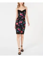 AIDAN MATTOX Womens Spaghetti Strap Above The Knee Cocktail Body Con Dress