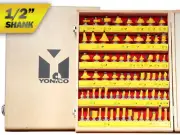 70 Bit Professional C3 Carbide Router Bit Set - 1/2" Shank - Yonico 17702