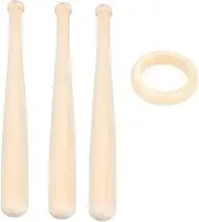GANAZONO 3 Set Wooden Mini Baseball Bat Display Holder Rack Creative Ornament Support Base for Desktop Includes Bats Circle Per Set for Sports Balls Flowerpots