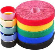 5 Roll Reusable Cable Straps Cable Ties Hook & Loop Nylon Fastening Tape Wire