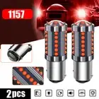 2pcs 1157 LED Strobe Flash Red Bright Brake Tail Stop Light Parking Bulb Lights