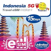 Happy 5G eSim Indonesia 15Days Unlimited Data Travel eSim | 8GB of 5G High-Speed Data Then 256kbps | Support iPhone & Android Devices | Easy Activation | No Need Registration