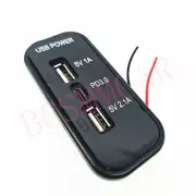 3 Ports Car Phone Charger Adapter USB Type-C Charger Socket Panel Outlet Mount (for: Subaru)