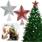 25cm Glittered Christmas Tree Topper Stars Xmas Party Decoration Ornaments