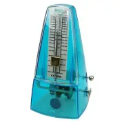 NEW Crown Traditional Mechanical Wind Up Transparent Metronome with Bell (Blue)