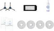 ECOVACS Premium Replacement Kit for The T30 (PRO) Omni Vacuum Cleaner, 2 x Side Brushes, Antibacterial Filters, Dust Bags, 4 x Wipes, 1 x Cleaning Solution 110 ml, Original Accessories