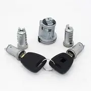 Rynplex 5pcs Complete Set Ignition Door Trunk Lock Barrel Cylinder with SIP22 Blade Keys, for Fiat, Doblo Cargo Punto Panda 2003-2016 Lock Door Ignition Barrel