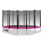 New 8ft Round Trampoline Free Safety Net pad mat ladder shoe Tidy Pink